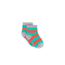 Load image into Gallery viewer, Green & Red Stripe Bamboo Sock (seamless toe)