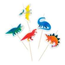 Load image into Gallery viewer, Shaped Dinosaur Birthday Candles - 5 Pack