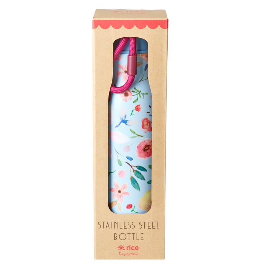 Stainless Steel Drinking Bottle by Rice - Selma Flower Print