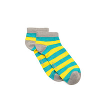 Load image into Gallery viewer, Ankle -  Green & Yellow Bamboo Sock (seamless toe)