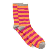Load image into Gallery viewer, Pink & Purple Stripe Bamboo Sock (seamless toe)
