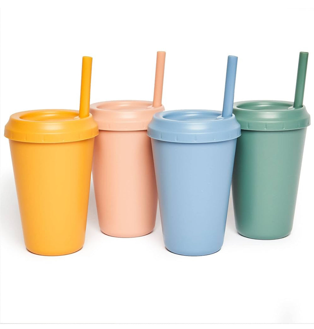 Neon Kactus Kids 4pk Straw Cups