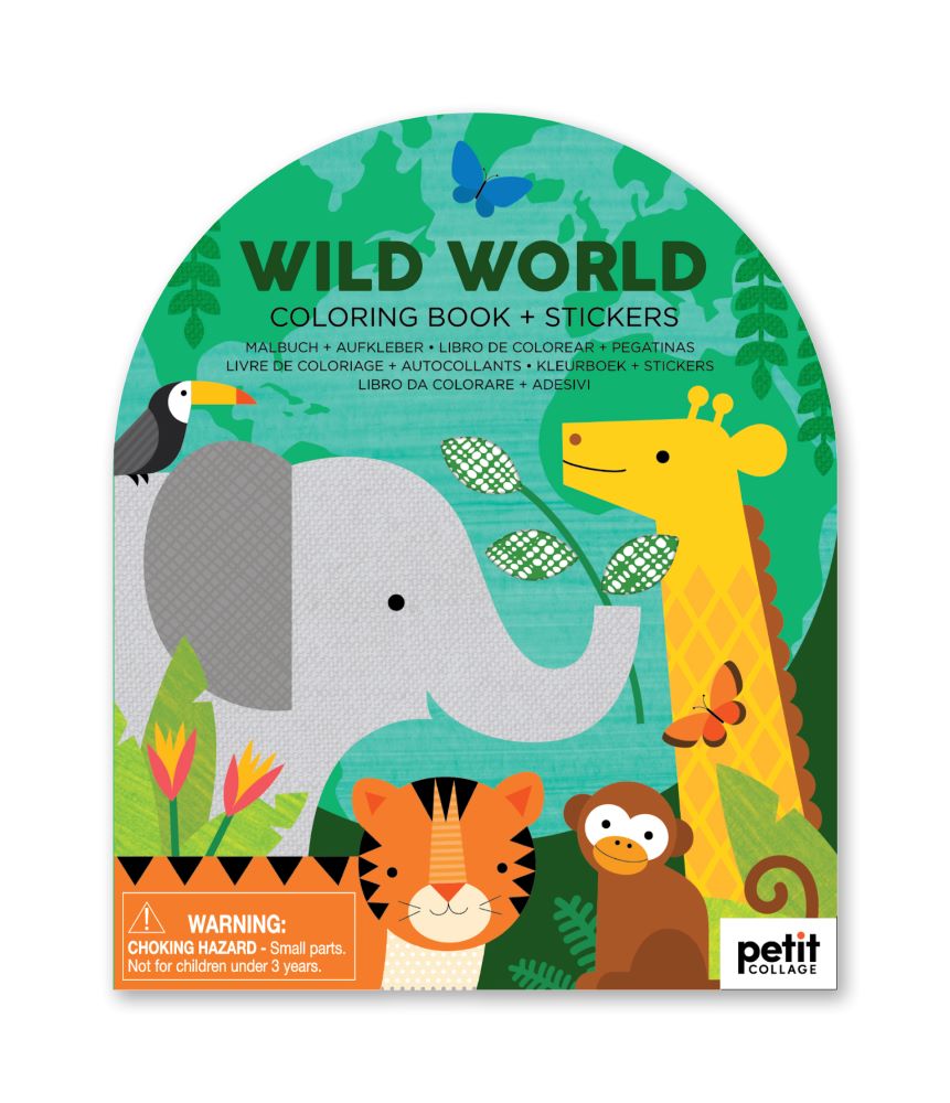 Colouring Book with Stickers - Wild World