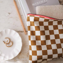 Load image into Gallery viewer, Caramel Checkerboard Pouch - Large
