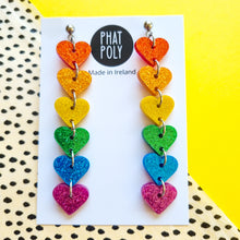 Load image into Gallery viewer, Rainbow Heart Earrings
