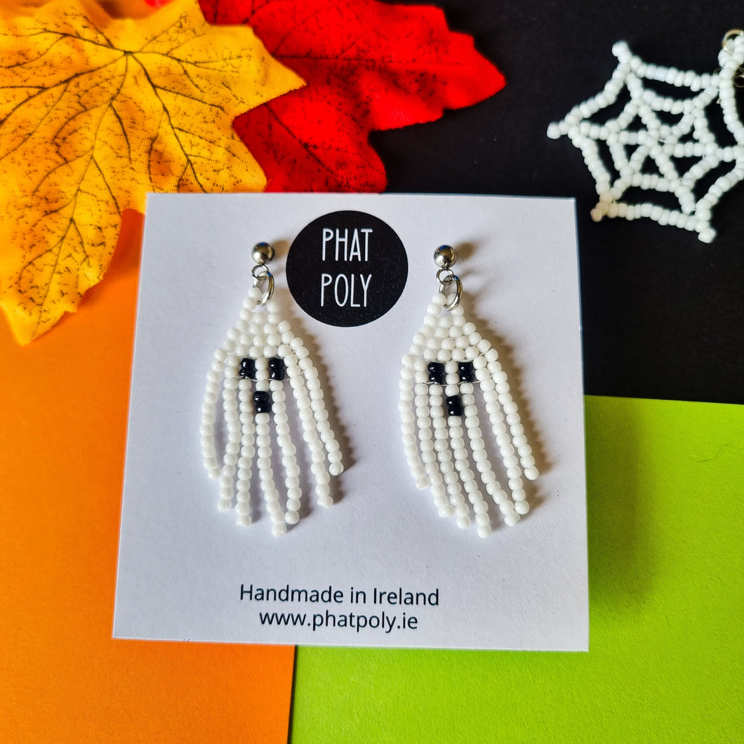 Baby Ghost Beaded Earrings