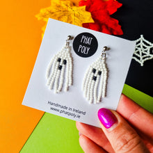 Load image into Gallery viewer, Baby Ghost Beaded Earrings
