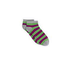 Load image into Gallery viewer, Ankle - Bamboo Sage &amp; Purple Seamless Sock - Retro Sweet Collection
