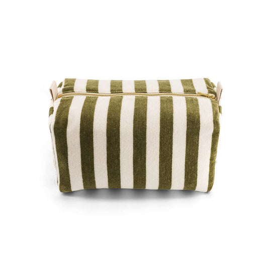 Olive Stripe Wash Bag
