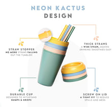 Load image into Gallery viewer, Neon Kactus Kids 4pk Straw Cups
