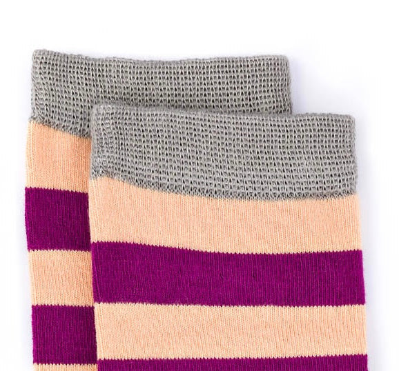 Soft Top - Bamboo Peach & Purple Seamless Sock