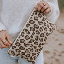Load image into Gallery viewer, Light Brown Leopard Print Pouch - Large
