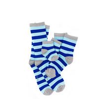 Load image into Gallery viewer, Dublin Blue &amp; Blue Stripe Bamboo Sock (seamless toe)
