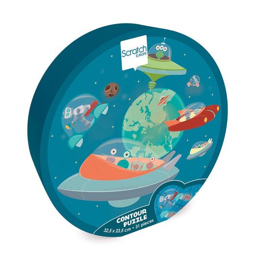 Scratch Compact 30 pcs Contour Puzzle - Space