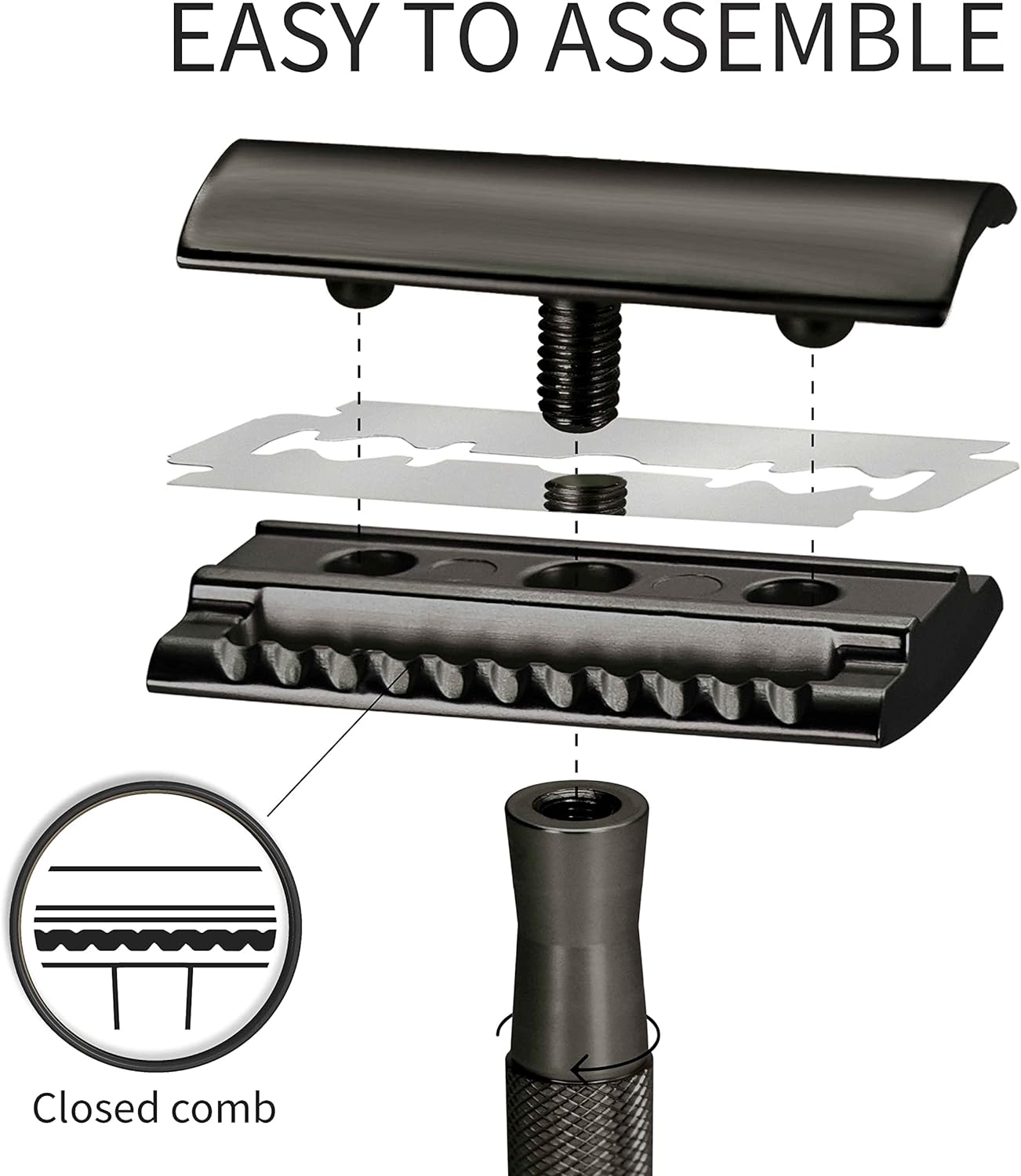 Metal Safety Razor - Black