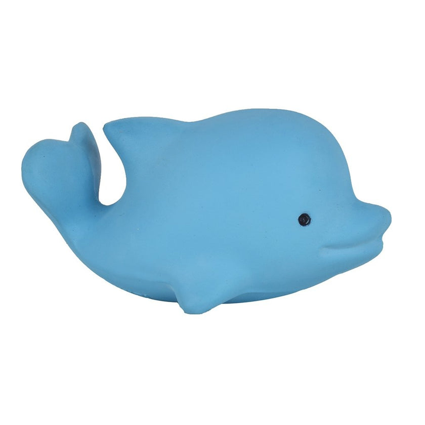 Gift Boxed Natural Rubber Rattle and Bath Toy - Dolphin