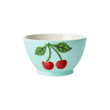 Load image into Gallery viewer, Ceramic Bowl - Mint Cherries
