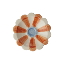 Load image into Gallery viewer, Small Ceramic Dipping Bowl  - Orange  - Hand Painted Stripes
