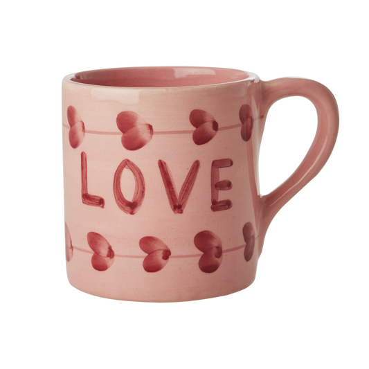 Ceramic Mug - Pink - Hand Painted Love