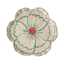 Load image into Gallery viewer, Flower Ceramic Side Plate - Jade - Hand Painted
