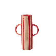 Load image into Gallery viewer, Ceramic Flower Vase with Red Stripes
