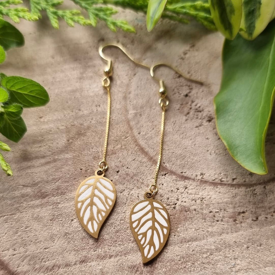 Gold dangly leaves