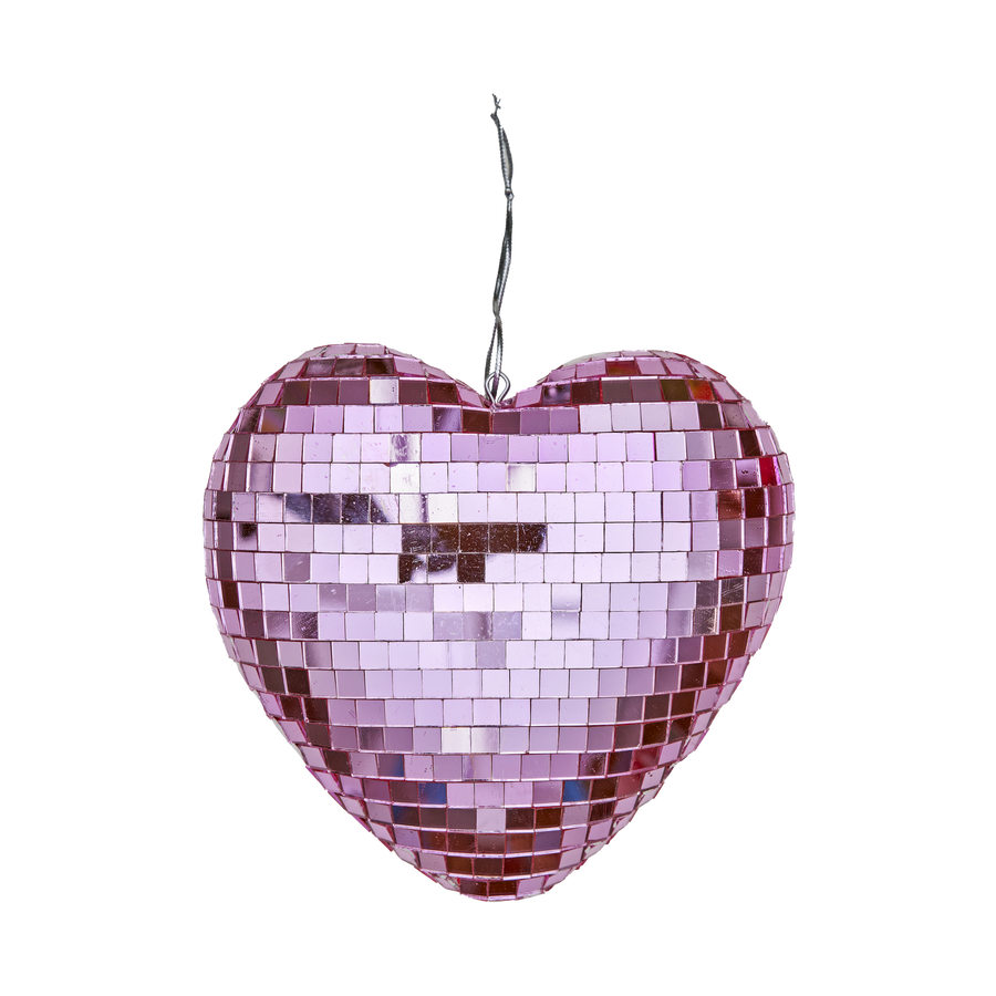 Medium Heart Disco Ball - Pink