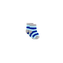 Load image into Gallery viewer, Dublin Blue &amp; Blue Stripe Bamboo Sock (seamless toe)
