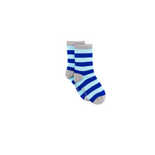 Load image into Gallery viewer, Dublin Blue &amp; Blue Stripe Bamboo Sock (seamless toe)
