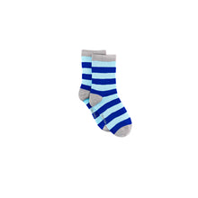 Load image into Gallery viewer, Dublin Blue &amp; Blue Stripe Bamboo Sock (seamless toe)
