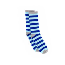 Load image into Gallery viewer, Dublin Blue &amp; Blue Stripe Bamboo Sock (seamless toe)
