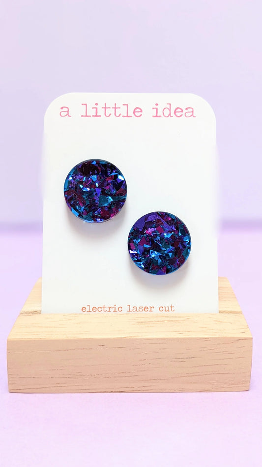 Sparkle Circle Studs by A Little Idea
