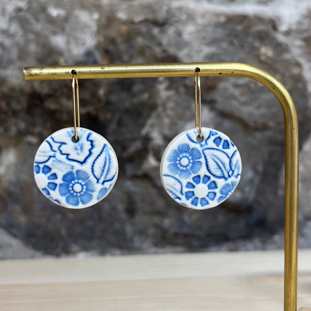 Muddled Floral Rounds - Blue