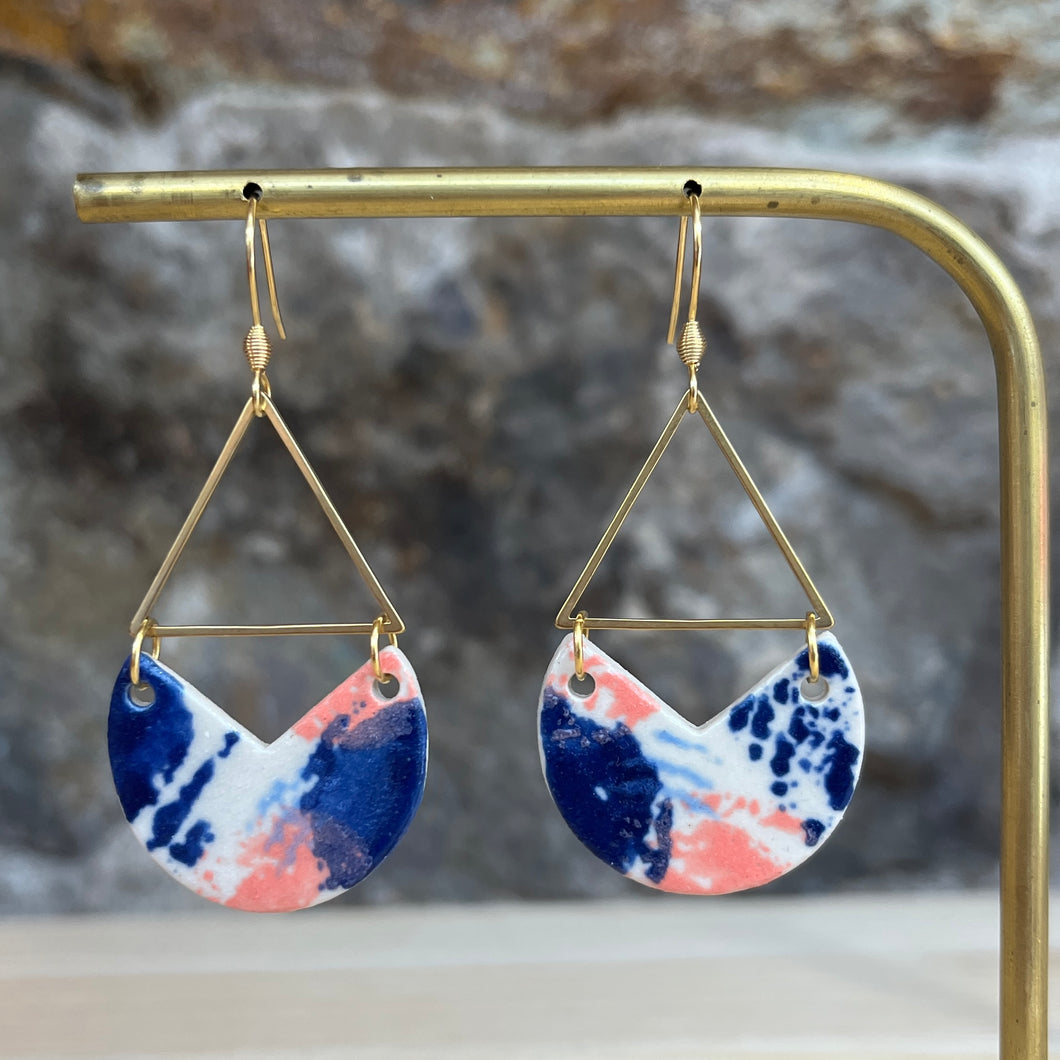 Muddled Triangle Drops - Blue and Pink