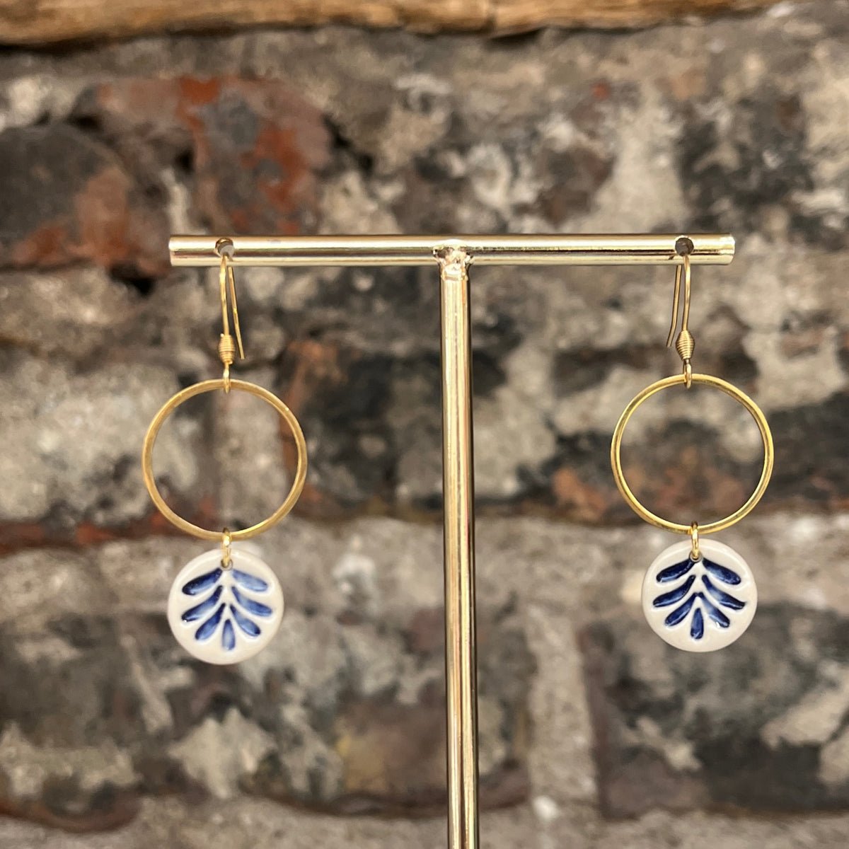 Muddled Leaf Imprint Hoops