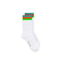 Load image into Gallery viewer, White &amp; Green Bamboo Hiking Socks (seamless toe)
