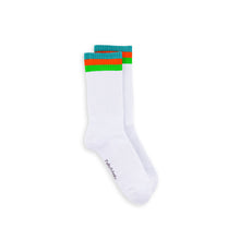 Load image into Gallery viewer, White &amp; Green Bamboo Hiking Socks (seamless toe)
