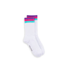 Load image into Gallery viewer, White &amp; Pink Bamboo Hiking Socks (seamless toe)
