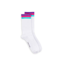 Load image into Gallery viewer, White &amp; Pink Bamboo Hiking Socks (seamless toe)
