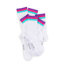 Load image into Gallery viewer, White &amp; Pink Bamboo Hiking Socks (seamless toe)

