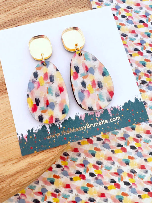 The Messy Brunette Paint Effect Earrings