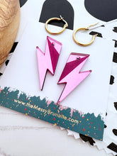 Load image into Gallery viewer, The Messy Brunette Lightening Bolt Hoops
