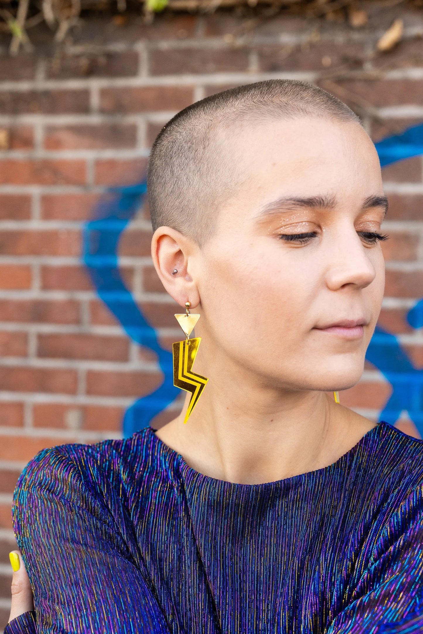 'Grace Jones' Lightning Bolt earrings by A Little Idea
