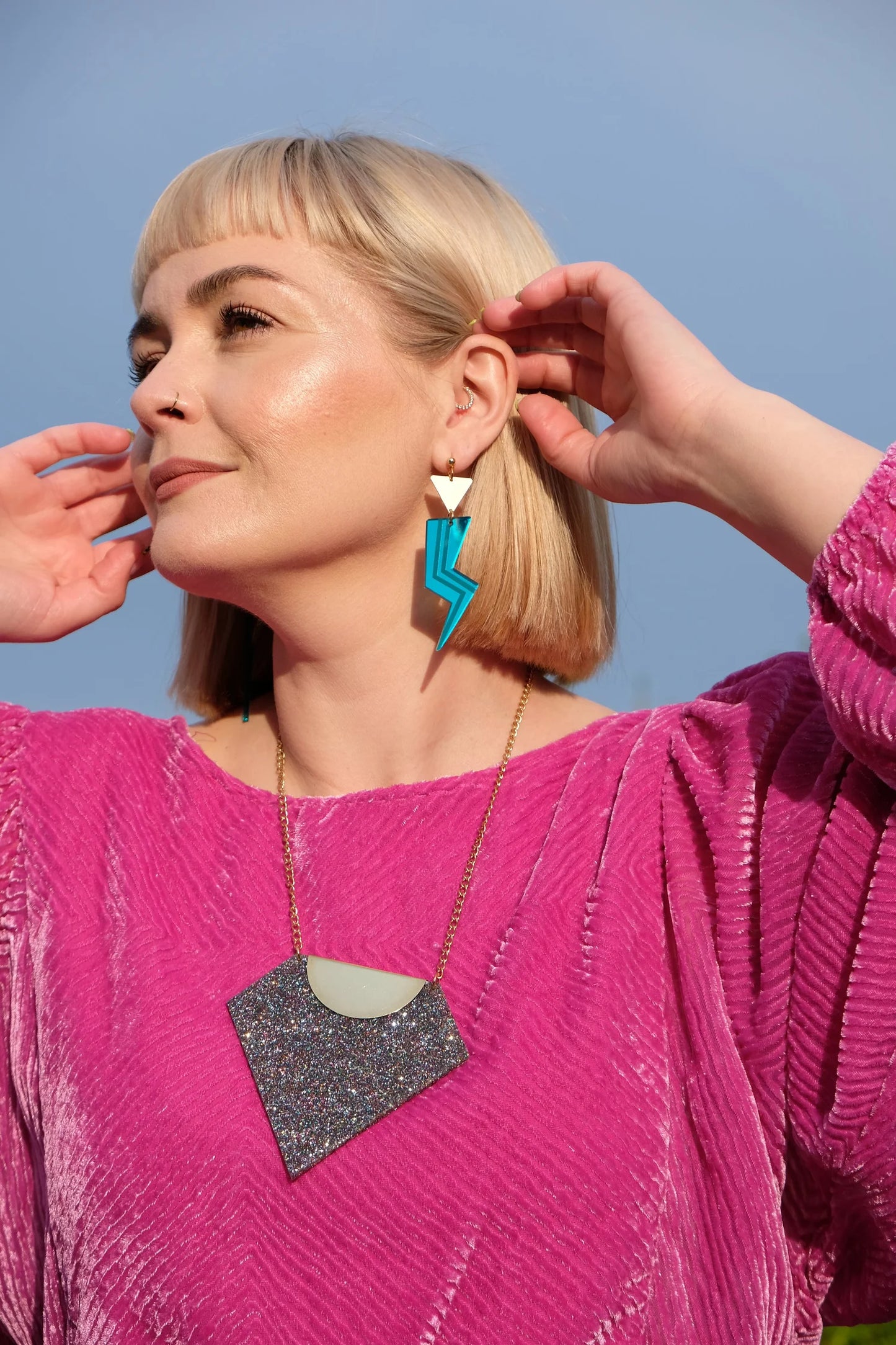 'Grace Jones' Lightning Bolt earrings by A Little Idea