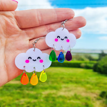 Load image into Gallery viewer, Rainbow Cloud Earrings
