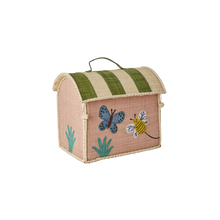 Load image into Gallery viewer, Raffia Kids Bag with Butterfly Theme
