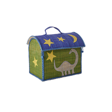 Load image into Gallery viewer, Raffia Kids Bag with Dinosaur Theme
