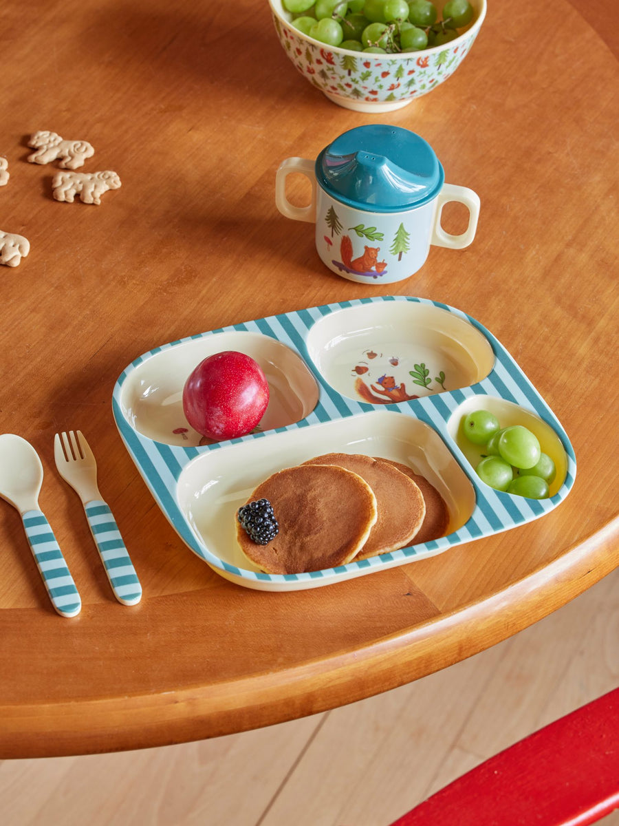 Baby Dinner Set - Blue - Happy Forest Print