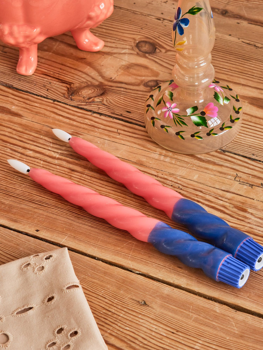 LED Candle - Coral & Blue