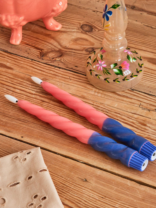 LED Candle - Coral & Blue